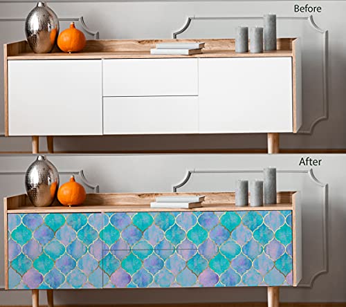 Image of DWELLSINDIA Moroccan Pattern Self Adhesive Peel and Stick PVC Wallpaper Waterproof, Scratch Resistant, Laminated (41CM X 244CM, Multi, Matt)