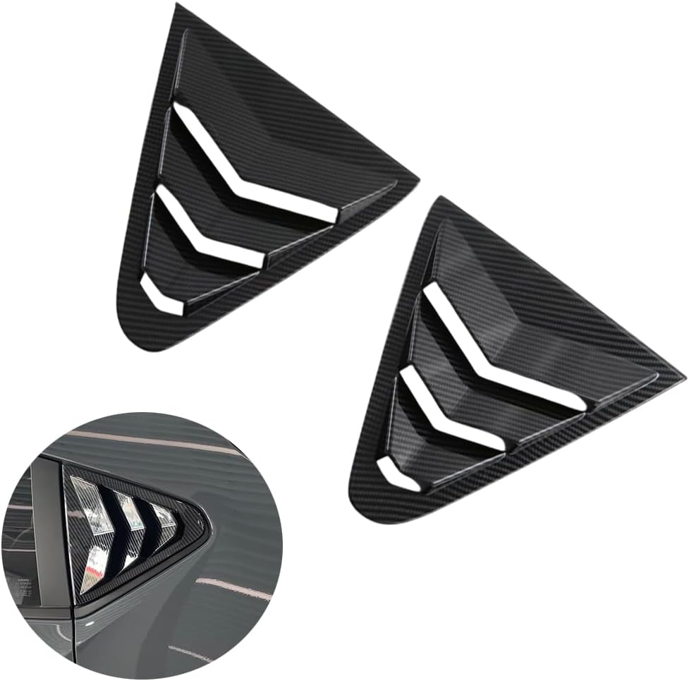 MACHSWON Rear Side Window Louvers ABS Carbon Fiber Black, Rear Side Window Louvers Scoop Cover Vent, 2023-2024 Compatible with Subaru Crosstek
