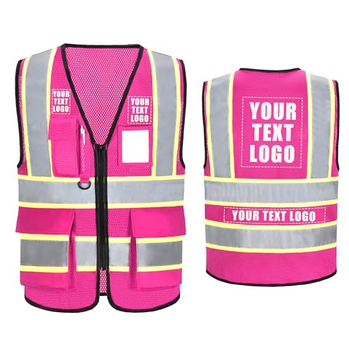 Image of A-SAFETY Mesh High Vis Vest, Reflective Construction Vest with Pockets