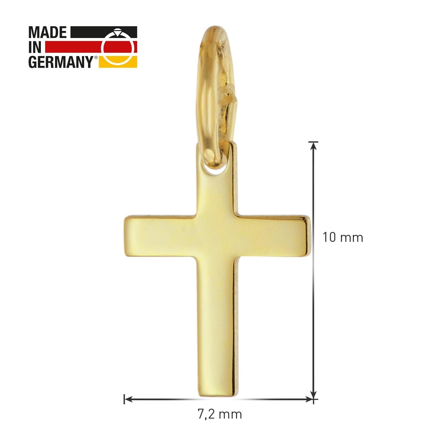 trendor Kreuz-Anhänger 333 Gold Mit Vergoldeter Silberkette für Kinder | zeitloses Schmuckstück für Kids, zauberhafte Geschenkidee