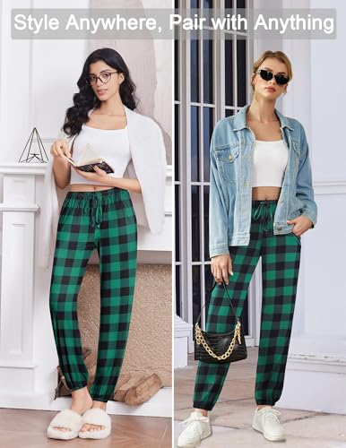 Ekouaer Womens Jogger Pajamas Pants Comfy Long Lounge Bottom,Drawstring Elastic Waist Sleep Pants with Pokects4