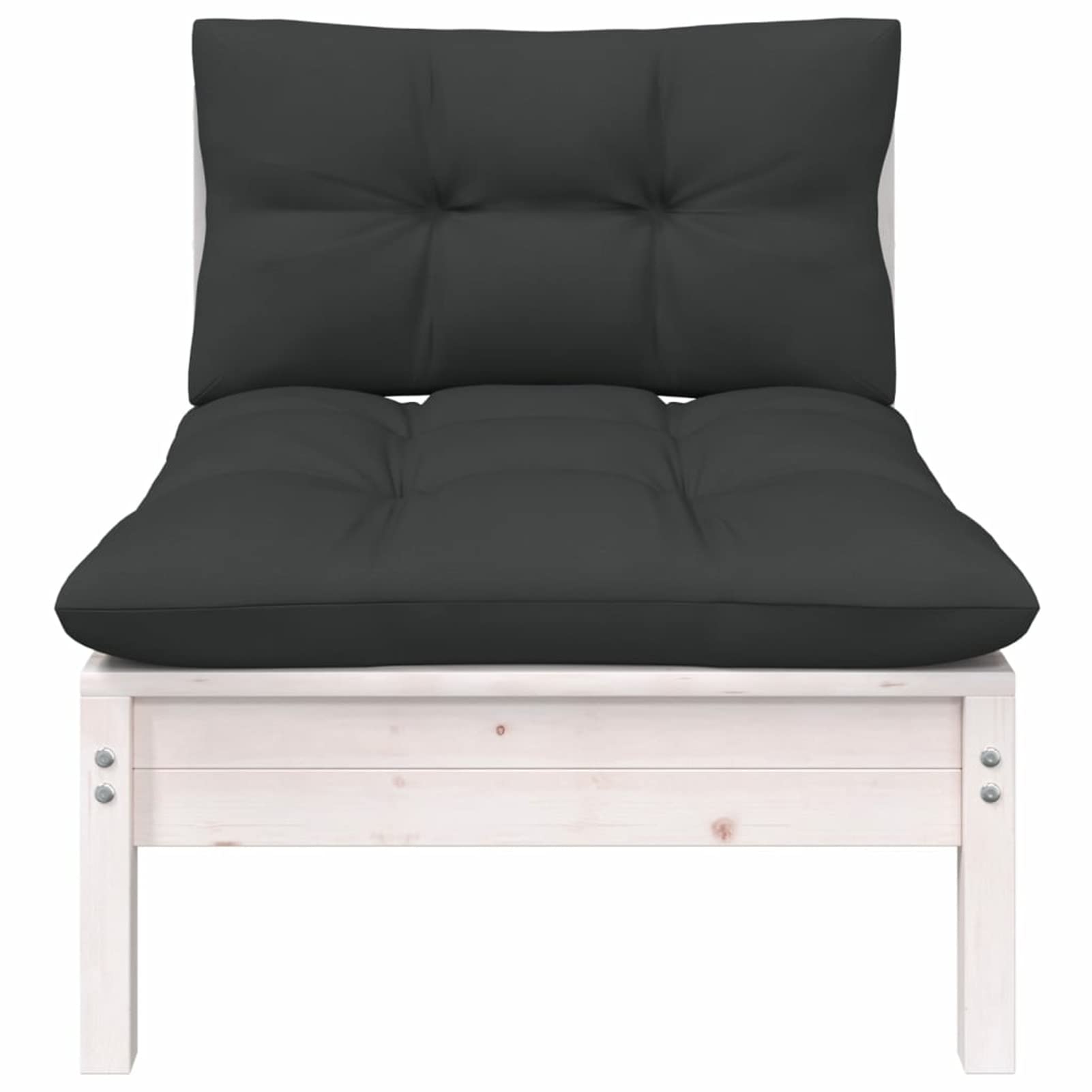 Divano da giardino a 2 posti con cuscini in legno di pino bianco 11# Poltrona Palets Sofa per Patio Set di divani interni esterni a due posti
