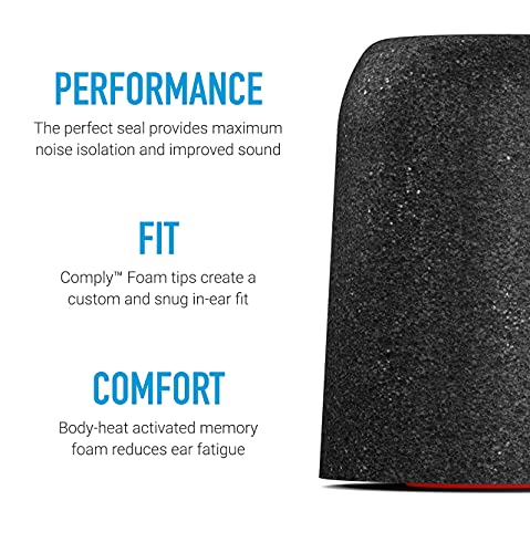 Comply P-Series | Memory Foam Replacement Ear Tips Designed for Etymotic, NuForce, ISOtunes PRO, Q-Jays, & More | Superior Noise Isolation, Ultimate Comfort, Secure Fit | Black, Large (3 Pairs) by COMPLY - Image 2