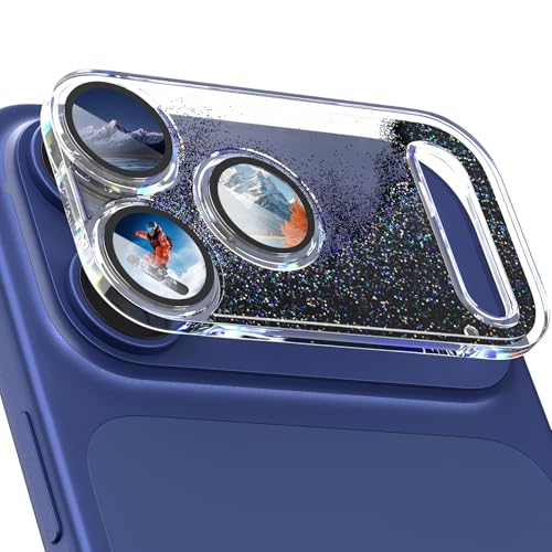surundo for iPhone 17 Pro Camera Protector, Bling Glitter Camera Cover Design Flowing Liquid Quicksand, [Not Easy to Fall] [Strong Adsorption] 9H Tempered Glass Lens Cover Stylish Accessories