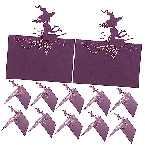 OUNONA 50pcs Halloween Witch Place Cards Elegant Tent Table Name Cards for Weddings Parties Easy Setup Halloween Themed Design for Table Setting and Guest Guidance