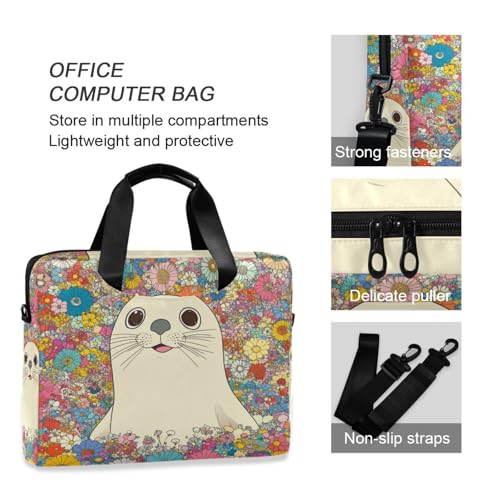 Maletín unisex para laptop 15.6 pulg, asas y correa miniatura 6