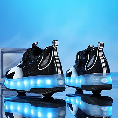 Image of HHSTS Kids Shoes - New Upgraded with Wheels LED Light Color Shoes Shiny Roller Skates Skate Shoes Simple Kids Gifts Boys Girls The Best Gift for Party Birthday Christmas Day
