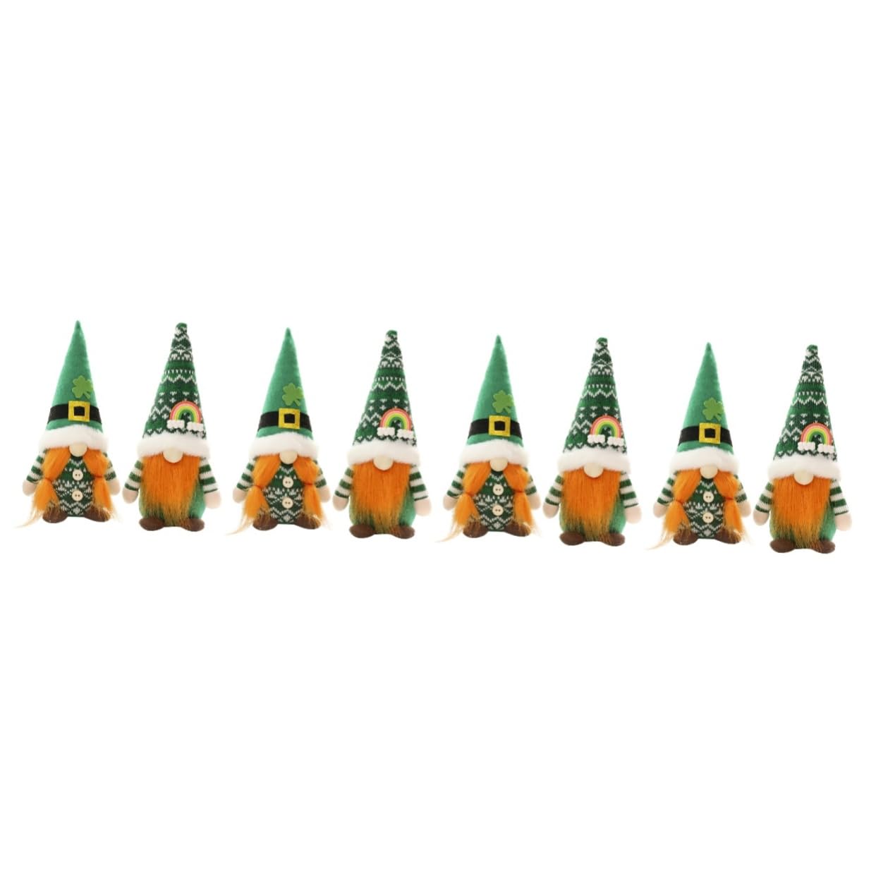 Figurines de festival irlandais couple de gnomes vert ornement de bureau maison