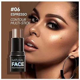 3 Pcs Face Contour Sticks Set, Shades with Highlighter & Blush Sculpted Complexion Wand Contour Long Lasting Natural Buildable Highlighters (01, 05, 06)