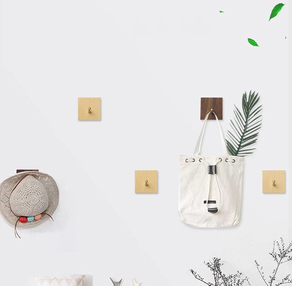 LIVESO Ganci Da Parete In Legno Massello – Set Da 2, Design Minimalista A L, Porta Cappelli E Asciugamani, Fino A 11 Kg - 3