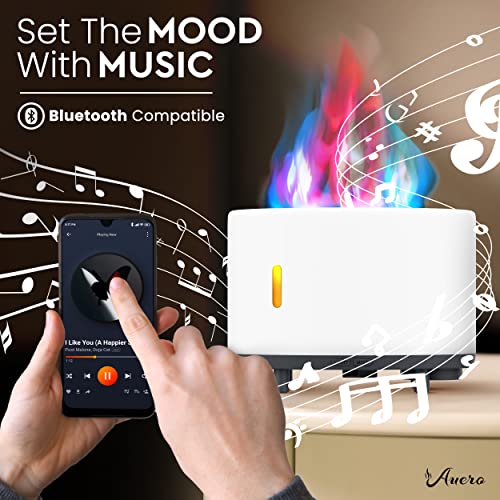 Auero Essential Oil Diffuser - 200 Ml Aromatherapy Flame Diffuser And Bluetooth Powered Speaker With Remote Control And Waterless Auto Shut-Off Protection For Bedroom, Home, Office, Yoga, Or Spa #TOP1