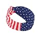 Art Attack Soft USA American Flag Headband, Stars & Stripes Twisted Head Hair Wrap Workout Bandana (Modern USA)