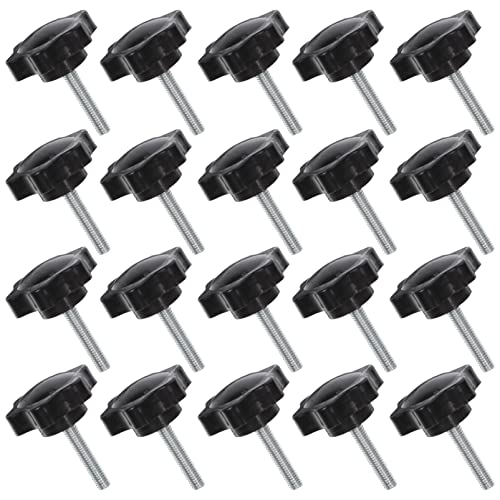 HOMOCONO Hexagonal Screw Knobs 20pc Set M6x30mm t Track Accessories Star Knob Clamping Handles No Tools Needed