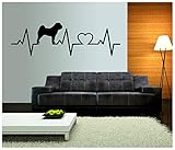  Coppia di Adesivi murali Wall Sticker elettrocardiogramma Sharpei - dog - love - idea regalo per abbellire la tua casa