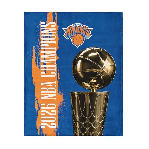 Northwest New York Knicks 2026 NBA Champions Silk Touch Throw Blanket Ultra Soft Plush Polyester Lightweight Warm Decorative Fan Gift 46 x 60 in