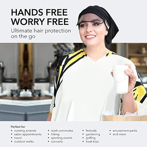 Hairbrella 100% Waterproof Rain Hat, Satin-Lined Cap, Uv Sun Protection, Full Hair Coverage, Packable Travel Accessory (Grey) #TOP3