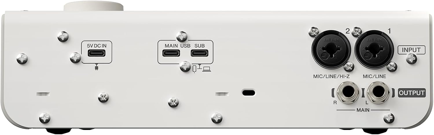Yamaha URX22 4-In / 2-Out Dual USB-C Audio Interface With Touchscreen, Includes Cubase Al, WaveLab Cast, Basic FX Suite, and Steinberg Plus Software Bundle, White URX22 W