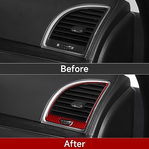 Image of Car Air Vent Outlet Cover Decals for 2011-2014 Chrysler 300 / 300C / 300S / Limited /Base Accessories Carbon Fiber Interior Stickers