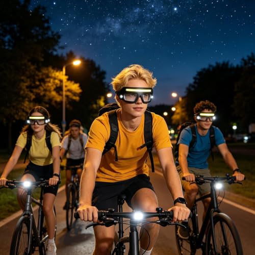 Gafas deportivas de running con luz LED que eliminan las linternas de cabeza pesadas 2
