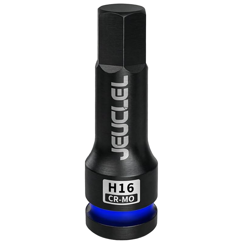 Soquete de impacto com ponta Allen H16 de 16 mm, encaixe de 12,7 mm, aço CR-MO, JEUCLEL, 1 peça