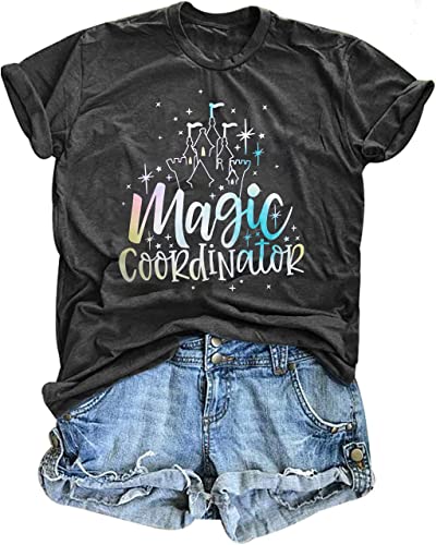 Magic Coordinator T Shirt Magic Kingdom Casual Tee Shirts Tshirt Family Vacation Castle Graphic Tops
