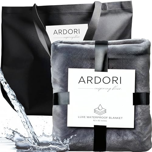 Manta impermeable para intimidad en la cama (gris, King 82 x 82) absorbente, protector de forro polar a prueba de fugas para parejas, manta grande de felpa suave, manta para amantes impermeable y