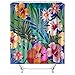 Kolorowy kwiat wodoodporna zasłona prysznicowa 180 x 240 cm zasłona prysznicowa odporna na pleśń, bardzo długie zasłony prysznicowe, 61 cm, dekoracje łazienkowe z haczykami - 183 x 240 cm
