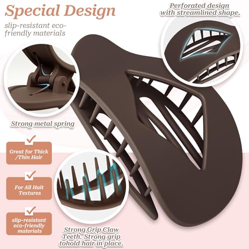 Pinzas planas para cabello para mujeres, pinzas antideslizantes para cabello grueso y fino, accesorio de moda fuerte (Estilo 2) miniatura 2