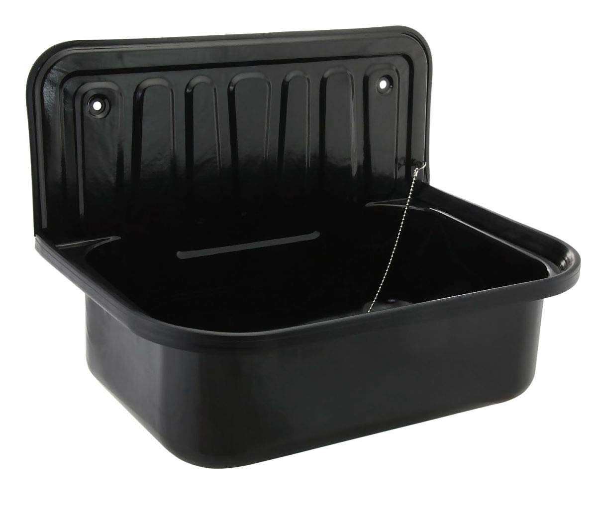 Ausgussbecken Waschbecken aus Stahl für Garten, Keller, Waschküche | schwarz | 51x33x37cm