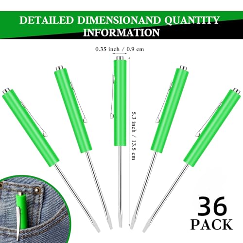 Image of 36 Pcs Pocket Screwdriver Mini Tops and Pocket Screwdriver with Magnet Pocket Screwdriver for Mechanical Electrician Technician Repair Tool (Green)