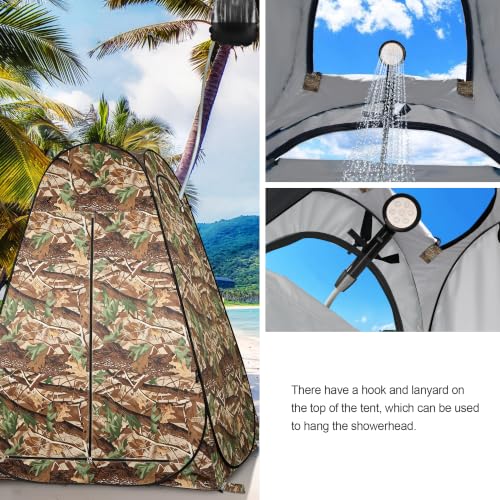Anngrowy UPF50+ Tienda de Ducha Plegable de 7FT, Refugio Extra Grande para Privacidad miniatura 4