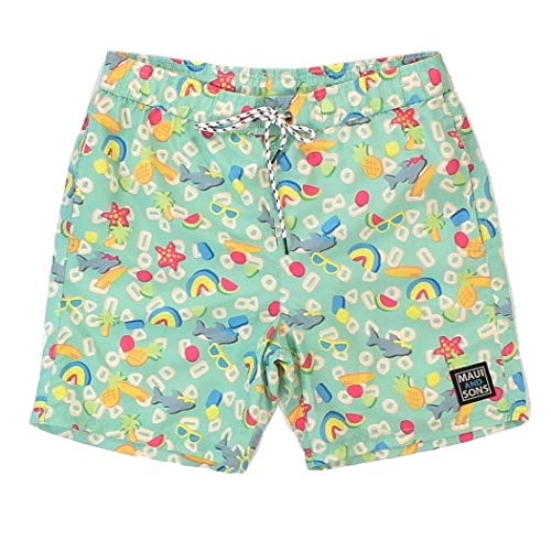 Maui and Sons Men's Maui Charms Pool Shorts (Mint, L)
