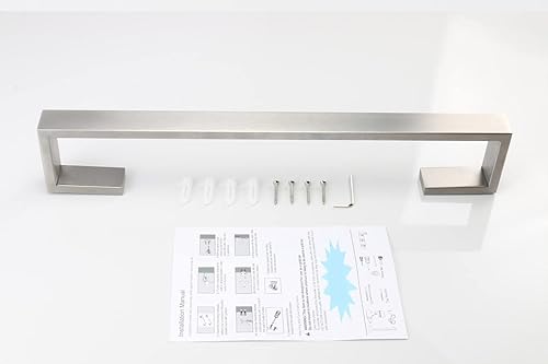 Miniatura 7 de TocTen Toallero de Baño - Base Cuadrada Engrosada de Acero Inoxidable SUS304 Barra de Toallas para Baño, Accesorios de Barra de Baño Varilla de