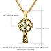 U7 Antique Celtic Cross Necklace for Men 18K Gold Plated Rope Chain Irish Knot Cross Pendant