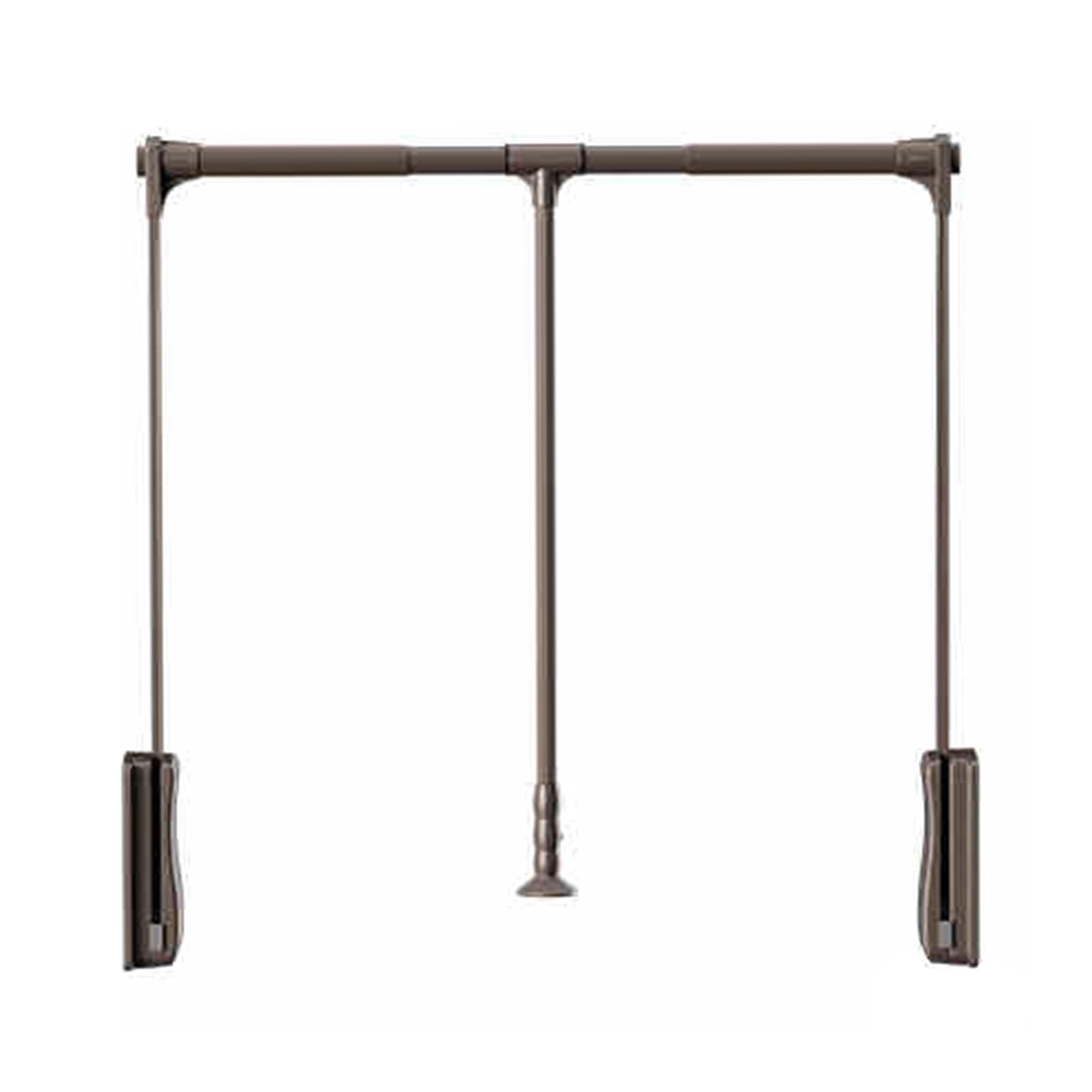 AYCDL Home with Soft Return Wardrobe Rail,550-1250mm Adjustable,Weight Capaci 20KG,for Hanging Clothes,Black-700-930mm