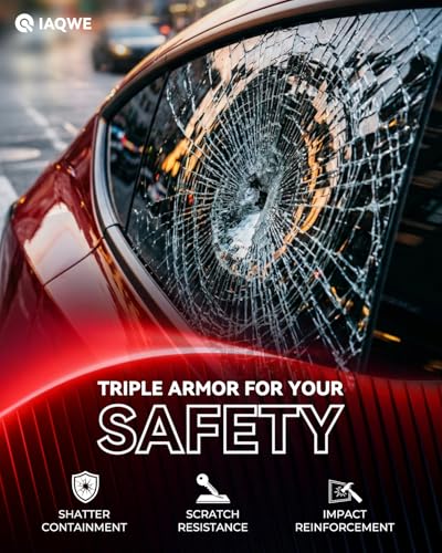 Image of IAQWE 35% VLT Ceramic Car Window Tint Film 24 inch x 15ft Roll, High Heat & UV Block Privacy Film, Shatterproof & Scratch Resistant - Black