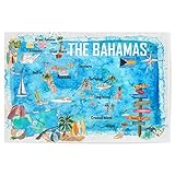 artboxONE Poster 90x60 cm Reise Bahamas illustrierte Karte 
