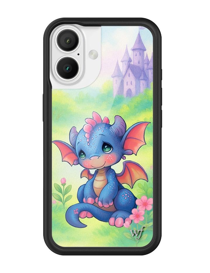 Image of Wildflower Cases - Compatible with iPhone 16 | Protective Black Bumper, 4ft Drop Test Certified, Women Owned Small Business | Fantasy Castle Cute Purple | Precious Moments - Dragon Dreams