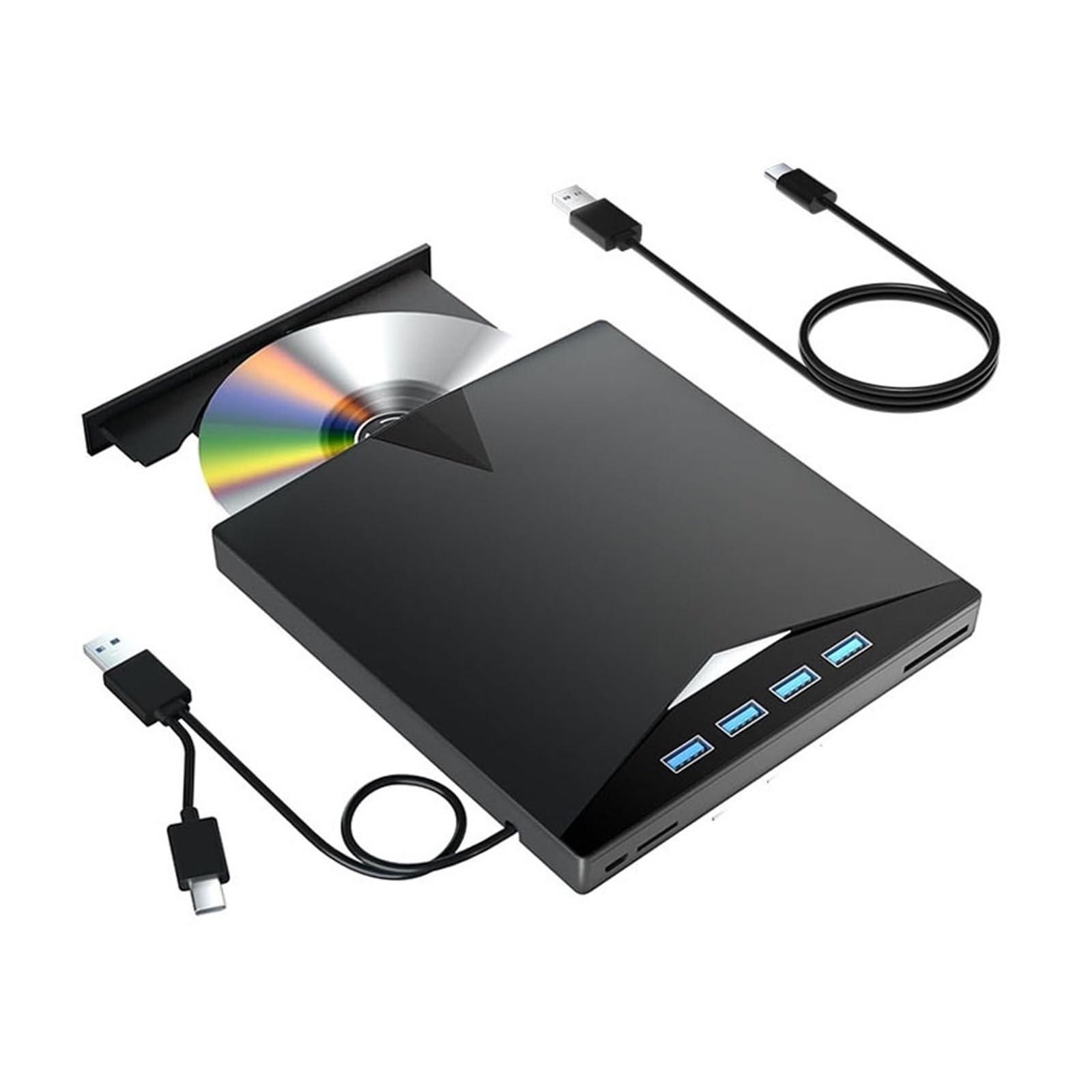 Dcdcd Nero 7-In-1 Usb3.0 Type-C Portable External Dvd Cd +/-Rw Burner Reader Drive With Sd Tf Card Reader Usb