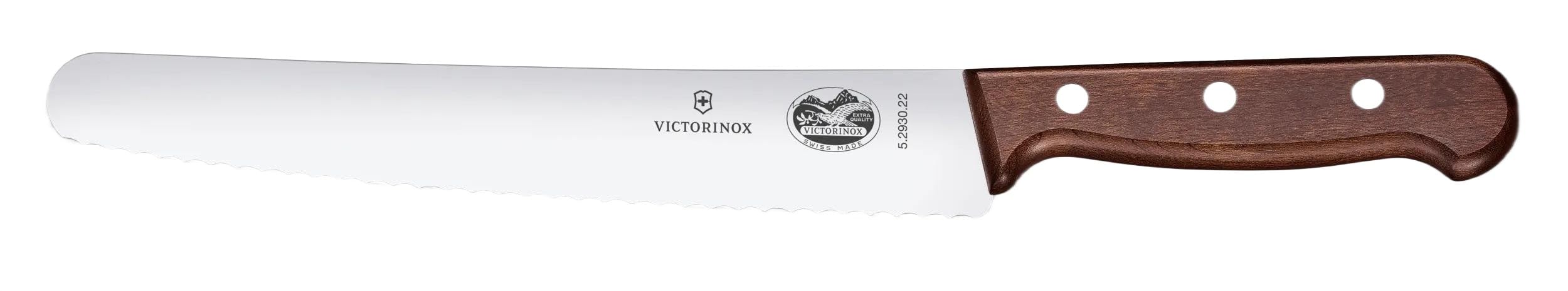 Victorinox Wood Bread and Pastry Knife with Serrated Edge, 22 cm, Long Stainless Steel Blade, Ergonomic, Maple Wood Handle