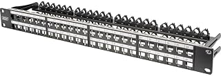 DIGITUS Patchpanel - Modular - Für Keystone-Module - 19-Zoll - 48-Port - Geschirmt - Rack-Montage 1HE - Schwarz