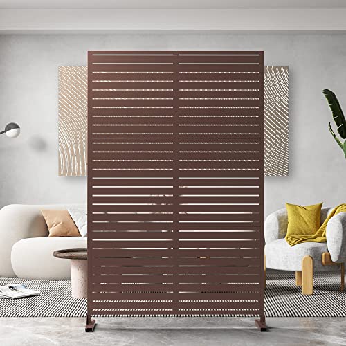 Pexfix 76" H X 47" W Metal Privacy Screen, Outdoor Indoor Privacy Screens And Panels Freestanding, Decorative Privacy Fence Screen Fence Panels For Balcony Patio #TOP11