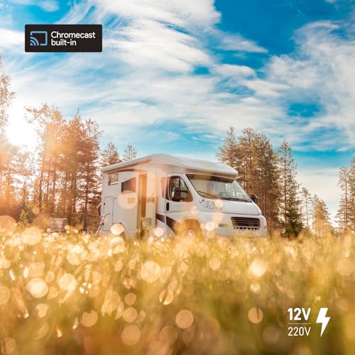 Tele System Smart Tv 32" TS32FL SMG14 Android Tv, DVB-T2/S2, Google Cast/Chromecast, Google Assistant, TivùSat Hd, Hbbtv, Tv Pause, Telecomando Vocale, 12V/220V Per Casa, Camper, Barca - 5