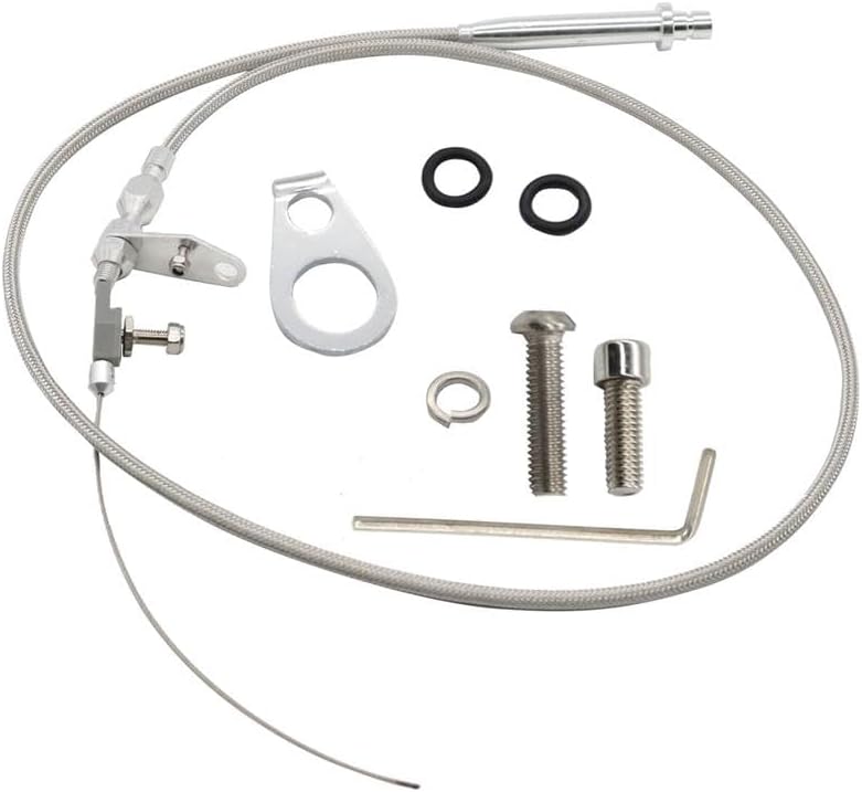 Stainless Steel Braided Transmission Kick Down Detent Cable For GM 700R4