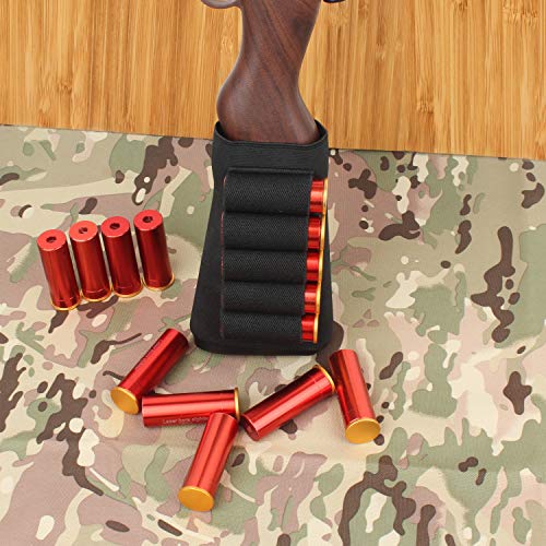 Kosibate Butt Stock Buttstock Rifle Shotgun Shell Cartridge Holder Carrier For 12G 12 Gauge/20G 20 Gauge Holder(Black) #TOP6