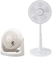 【Energy Saving Measures】 Iris Ohyama Electric Fan, Oscillation, 3-Speed Wind, Timer Function, White PF-301RA-W + Circulator, Quiet, 8 Tatami, Fixed Oscillation PCF-MKM15N-W