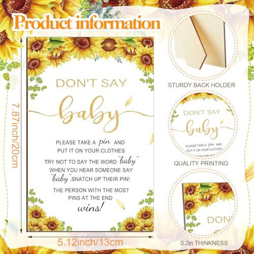 Image of Patelai 321 Pcs Sunflower Baby Shower Decorations A Little Sunflower Is on The Way Baby Shower Games 5 Set Don't Say Serve 50 Guest for Yellow Flower Gender Reveal Birthday Party Decorations Supplies