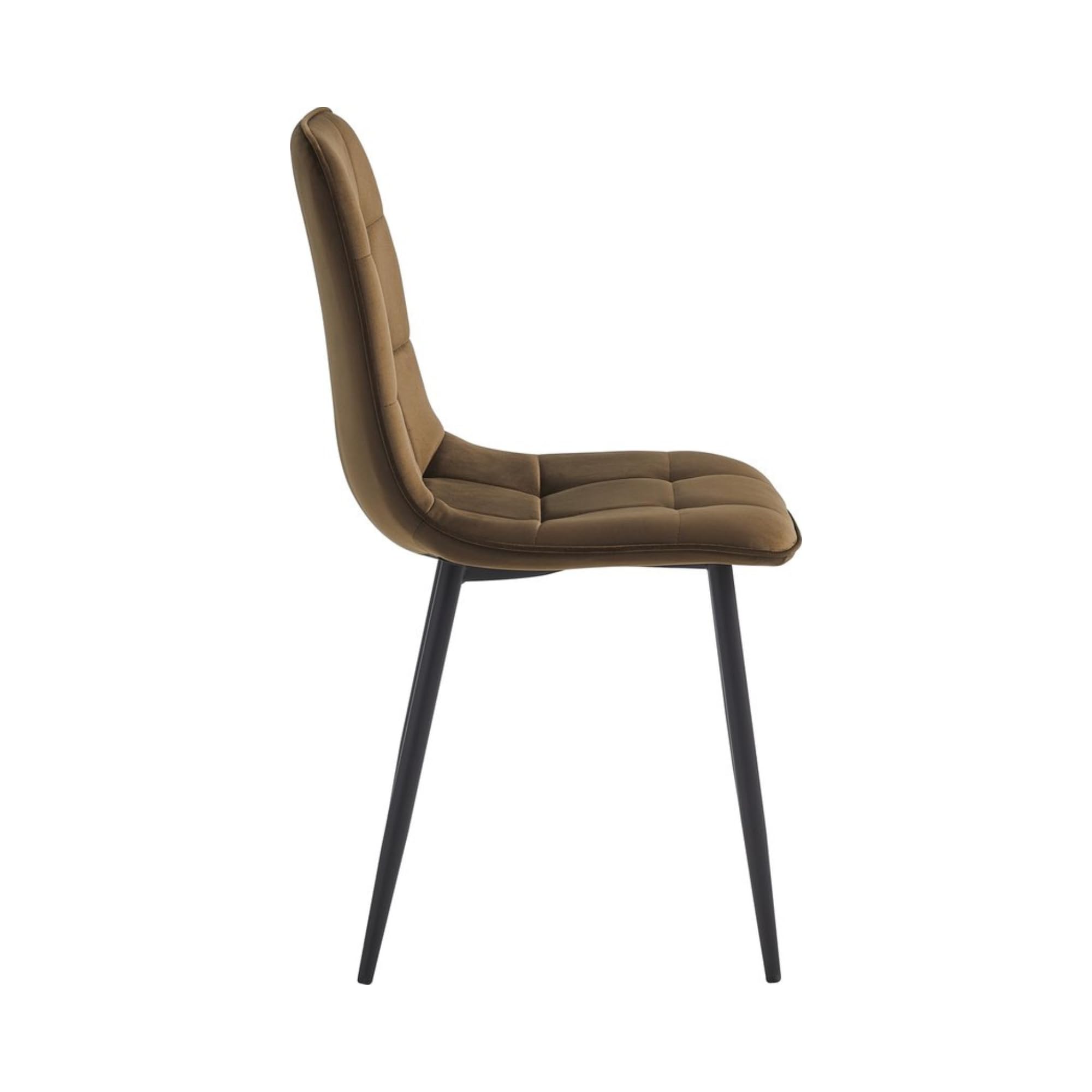 Ela Esszimmerstühle - 6er Set - Braun - Samt - Für Esszimmer, Küche & Wohnzimmer - Modernes Design