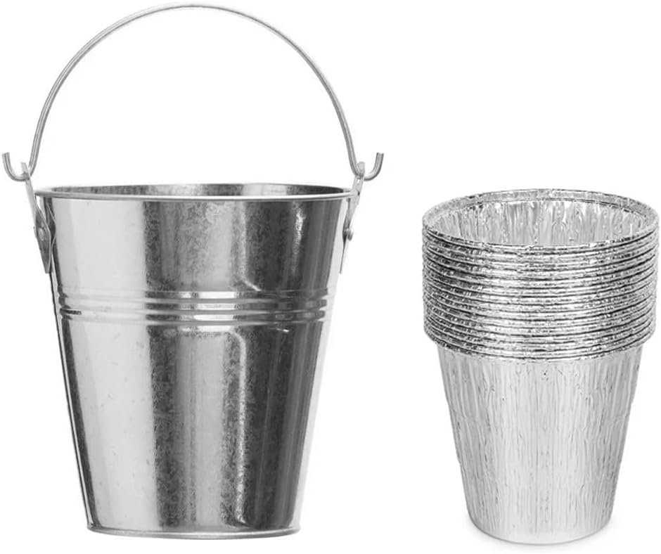Drip Bucket & Liners Kit for Smokers, Silver