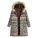 Produktbild TOPKEAL Jacke Warme Mantel Damen Herbst Winter Sweatshirt Blumendruck mit Kapuze Kapuzenjacke Hoodie Taschen Pullover Übergroße Outwear Coats Mode Tops (Grün-4, XXL)